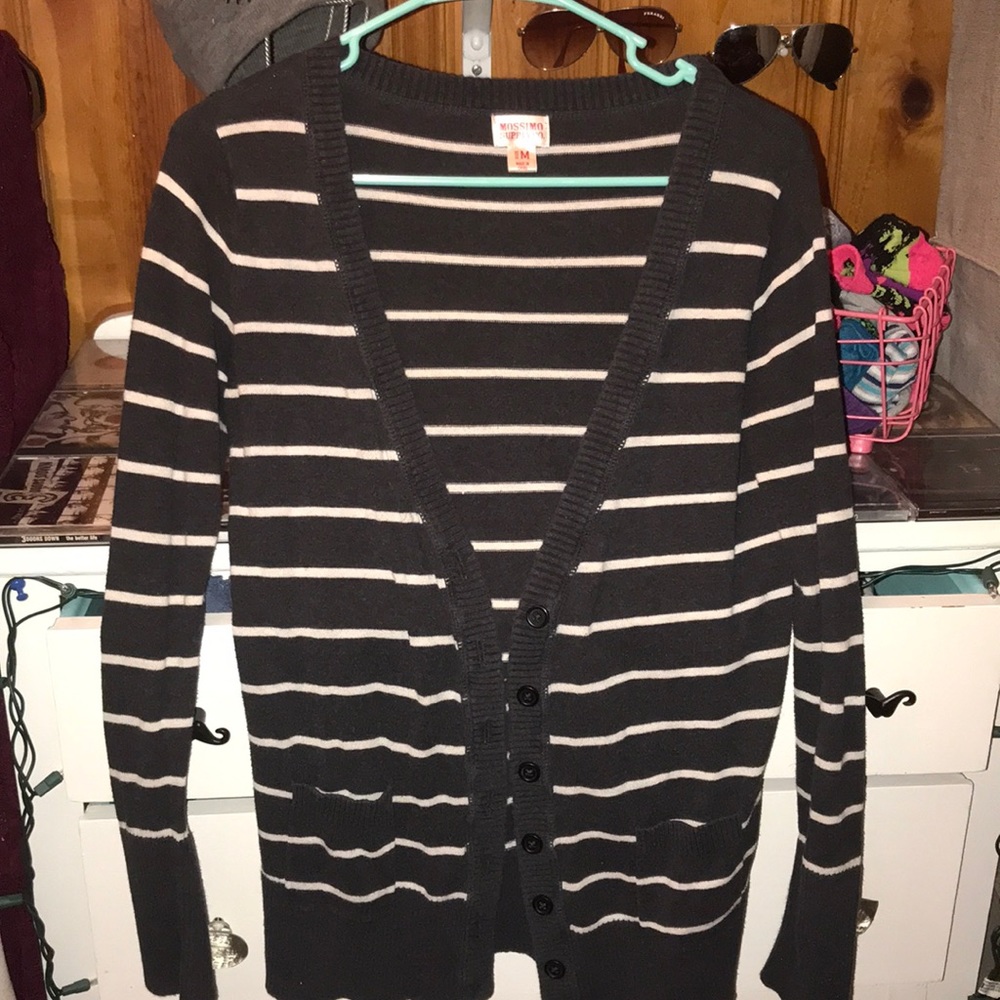 A striped cardigan